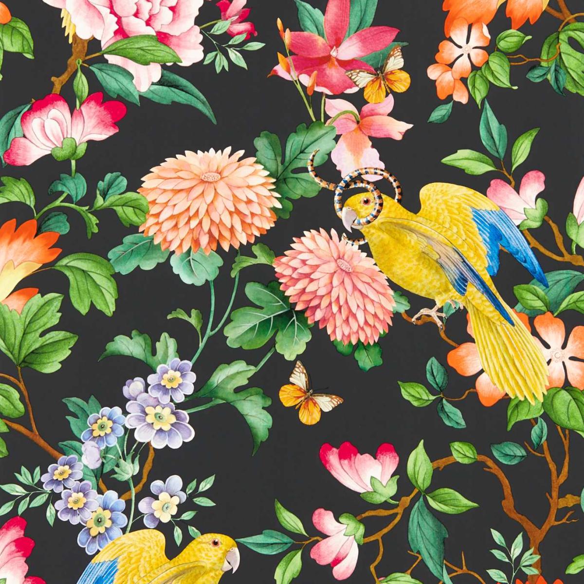 Golden Parrot Wallpaper W0130 04 by Wedgwood in Noir Roll