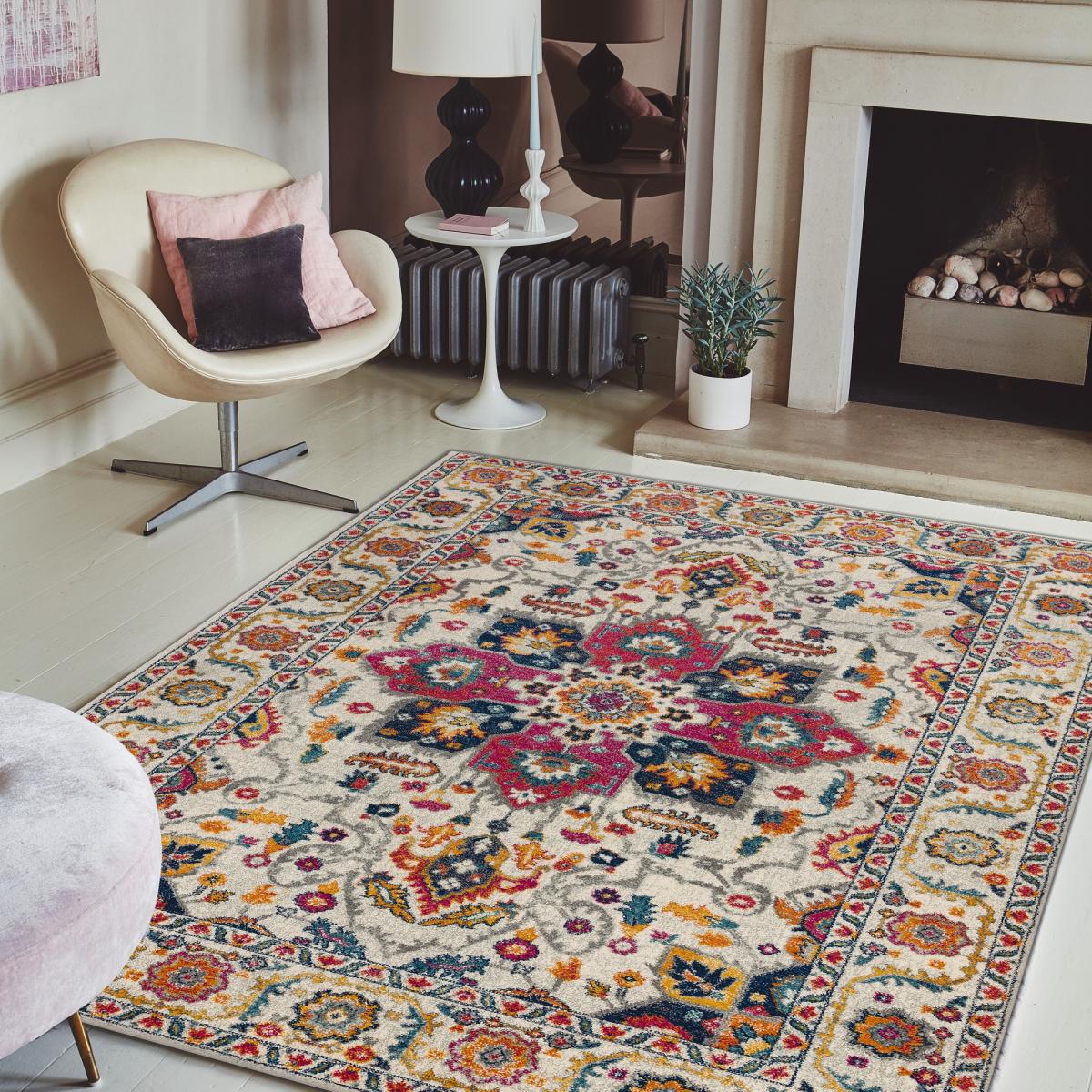 Nova Persian Rugs NV24 in White Multi 120x170cm – image 2