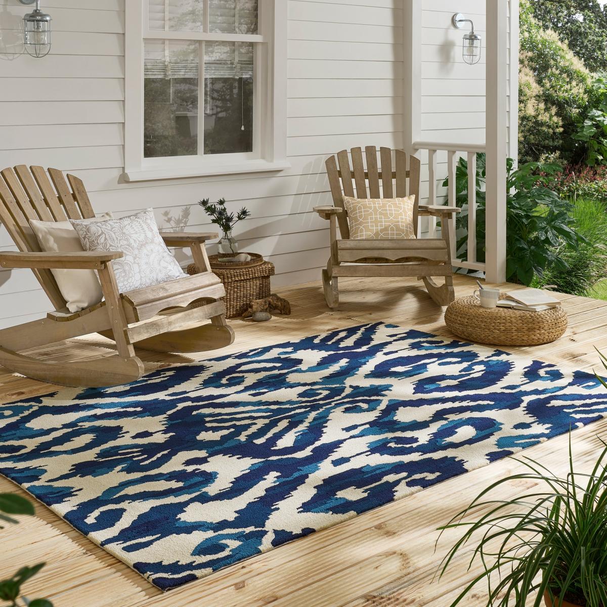 Kasuri Indoor Outdoor Rugs 446208 by Sanderson in Indigo – image 2
