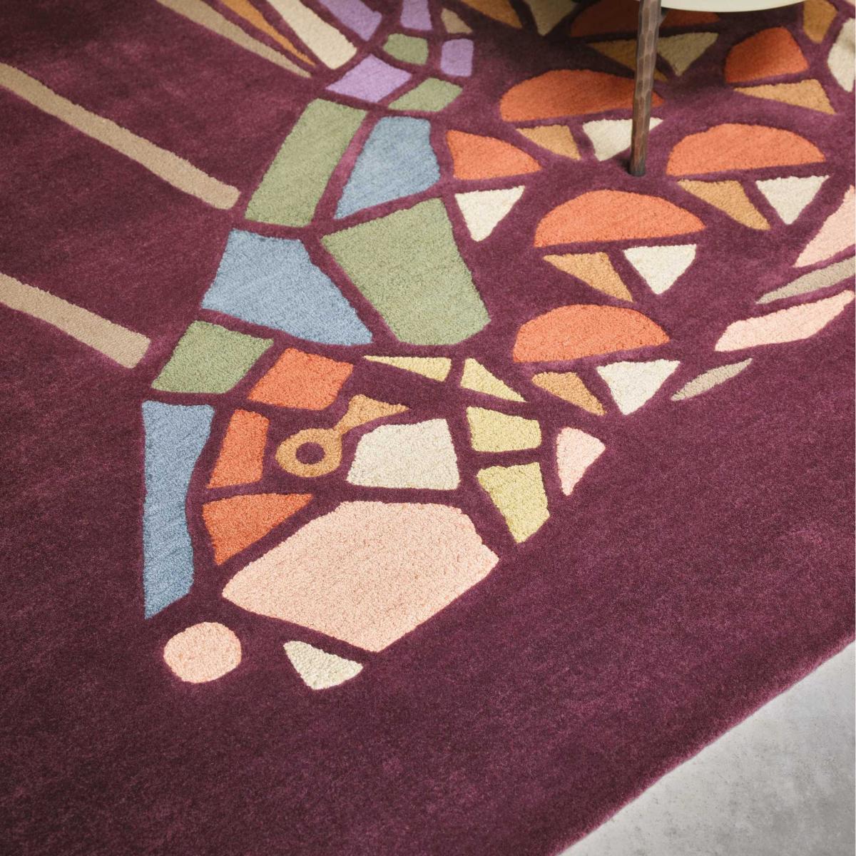 Emerging Fish Wool Rugs 160500 by Ted Baker in Burgundy Purple – image 2