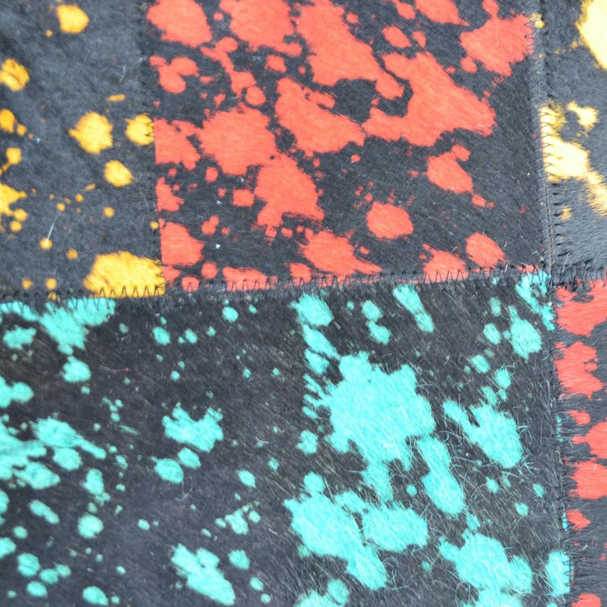 Leather Patchwork Rug in Multi Colours&nbsp;134x191cm – image 5