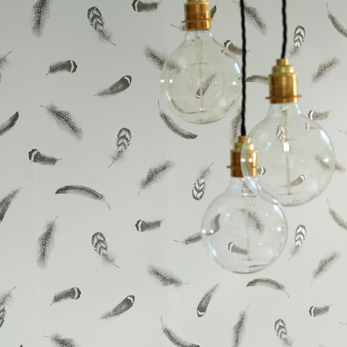 Plumis Wallpaper W0097 02 by Clarke and Clarke in Grey Gilver Roll – image 2