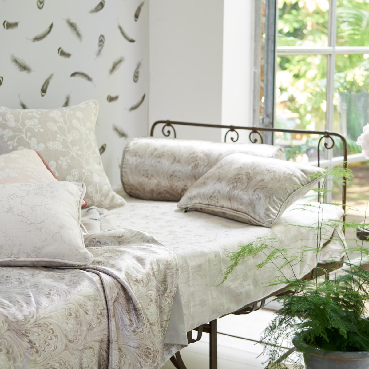 Plumis Wallpaper W0097 02 by Clarke and Clarke in Grey Gilver Roll – image 3