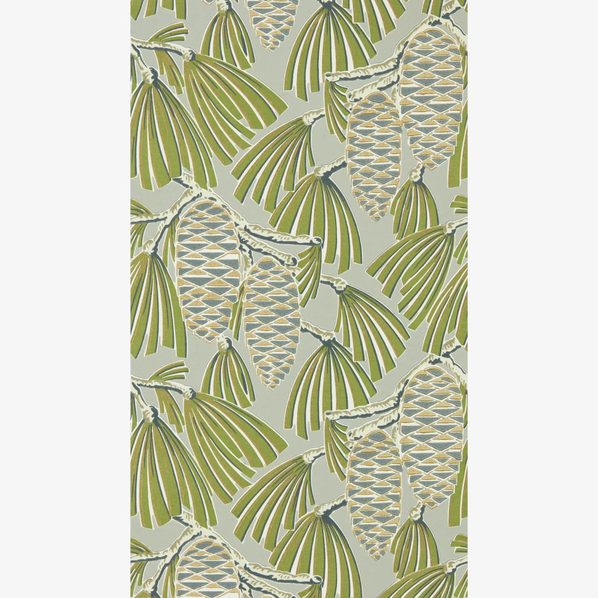 Foxley Wallpaper 112126 by Harlequin in Fern Stone Grey Roll