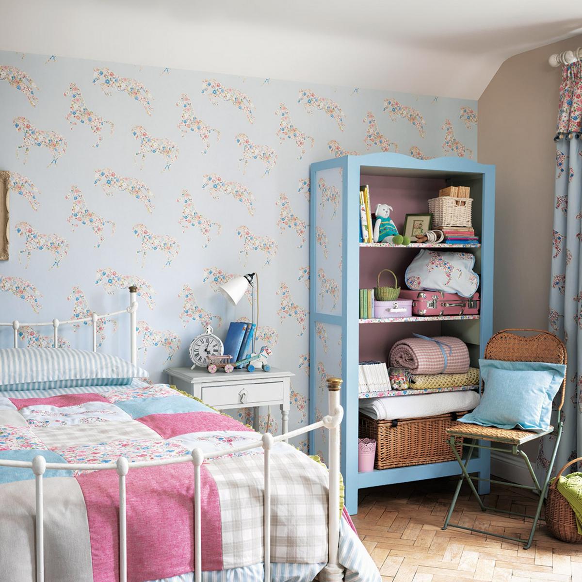 Pretty Ponies Wallpaper 214035 by Sanderson in Chintz Blue Roll – image 2