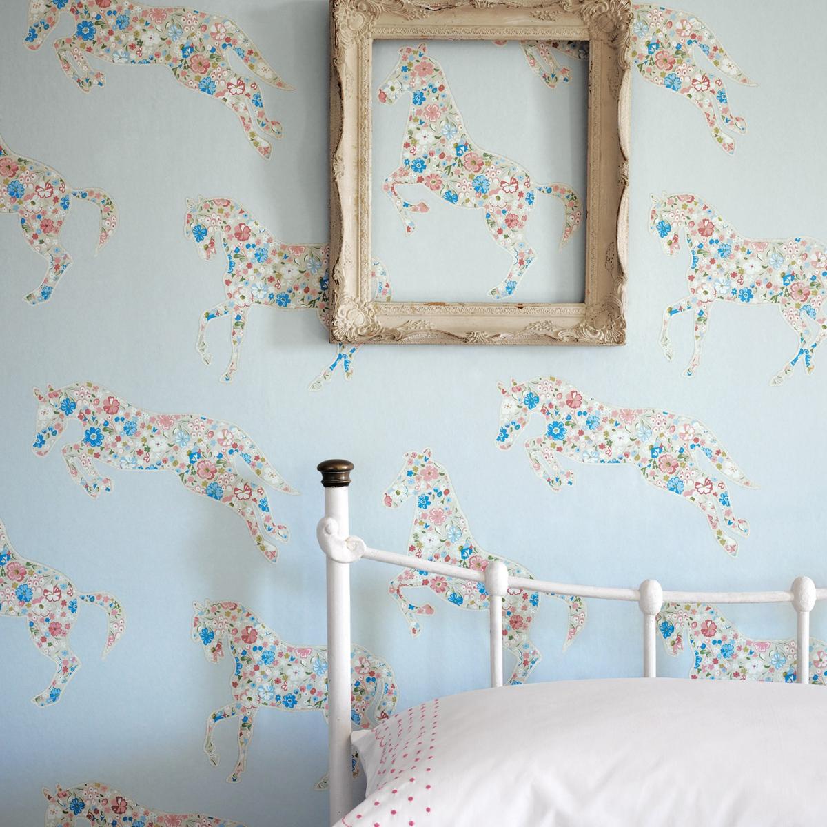 Pretty Ponies Wallpaper 214035 by Sanderson in Chintz Blue Roll – image 3