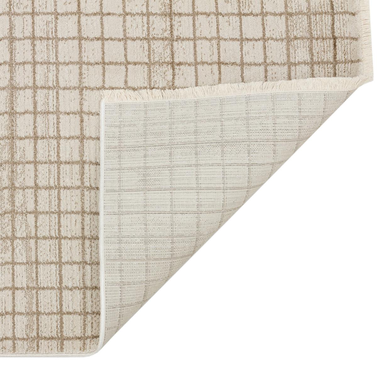 Onyx ONX04 Grid Geometric Rugs in Silver Beige – image 2