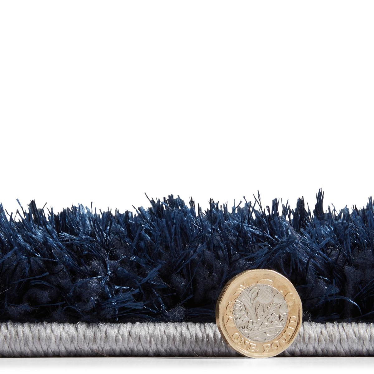Olympia 2239 Grey Navy Geometric Shaggy Rug 80x150cm – image 4