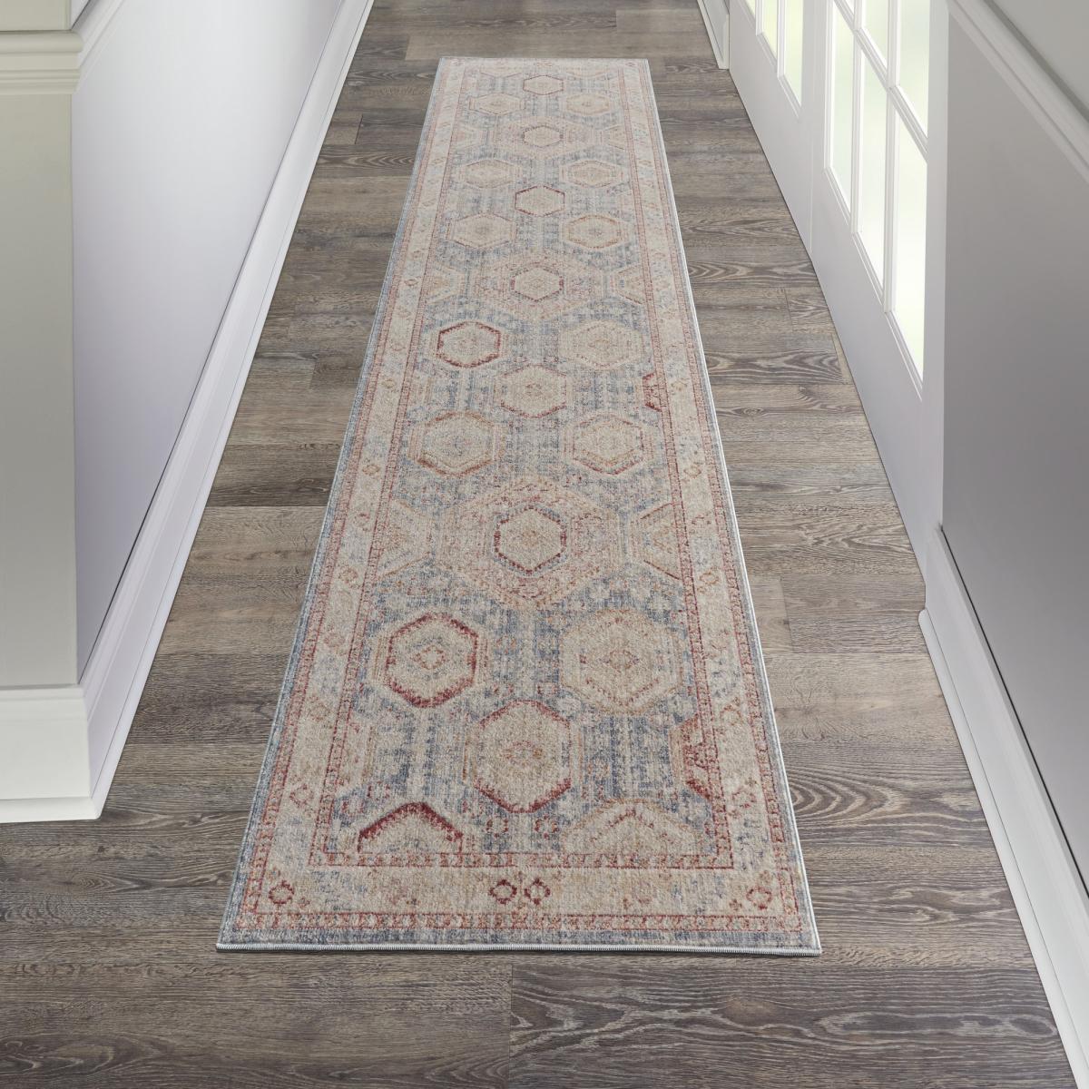Homestead Hallway Runner Rugs HMS01 in Light Blue Multi by Nourison79x366cm – image 1