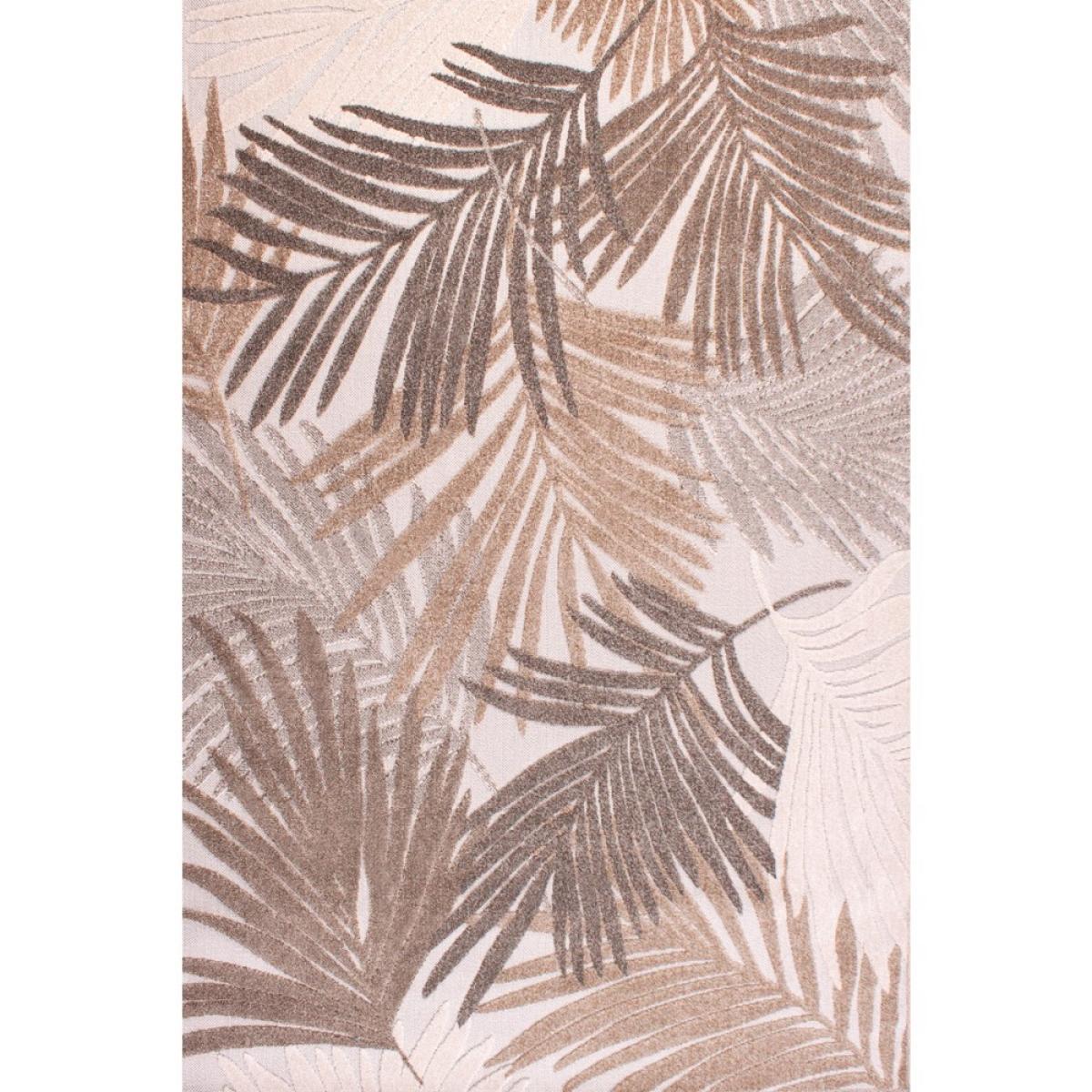 Indoor Outdoor Tropical D400A Botanical Palm Leaf Print rug in Natural 80x150cm – image 4