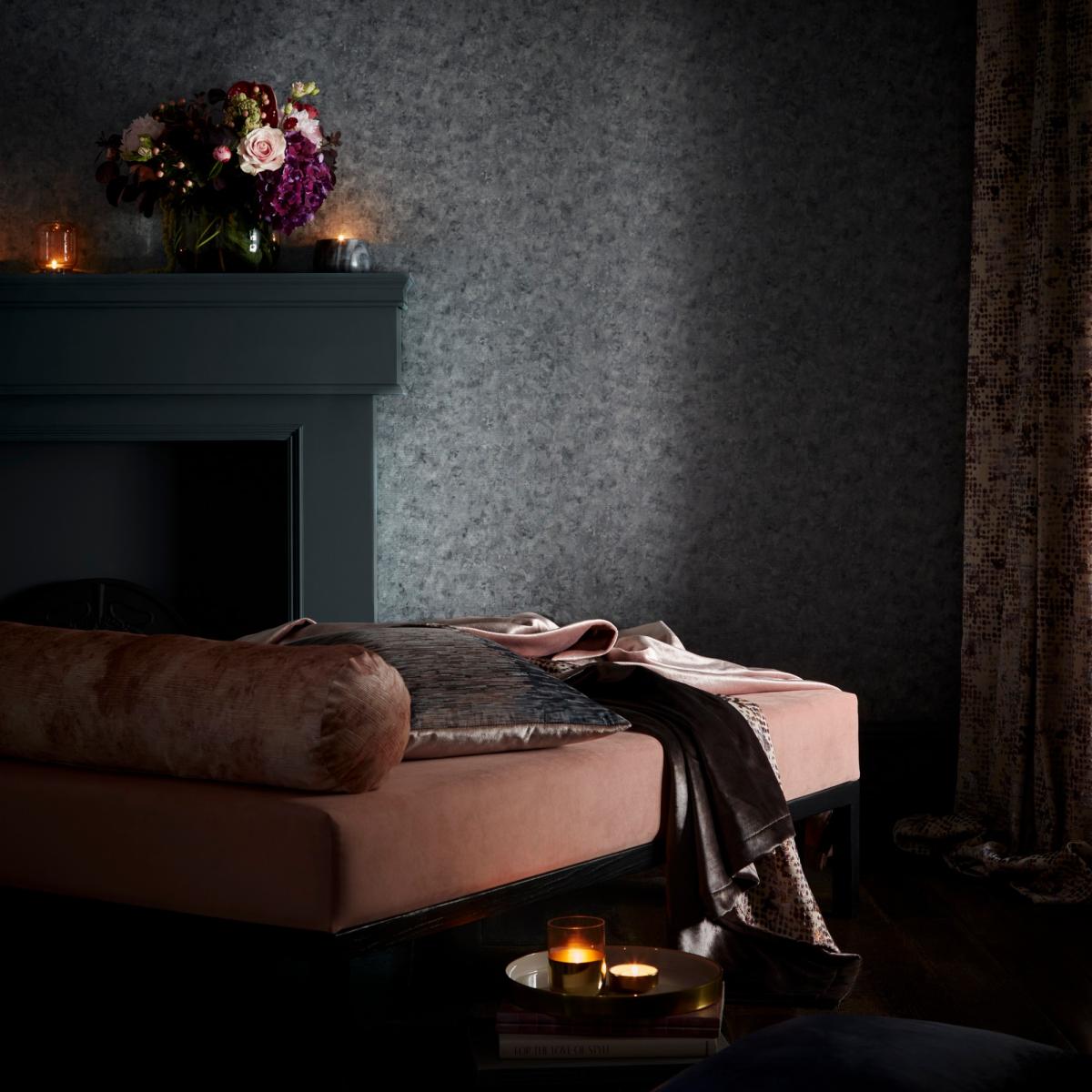 Impression Wallpaper W0152 01 by Clarke and Clarke in Charcoal Grey Roll – image 2