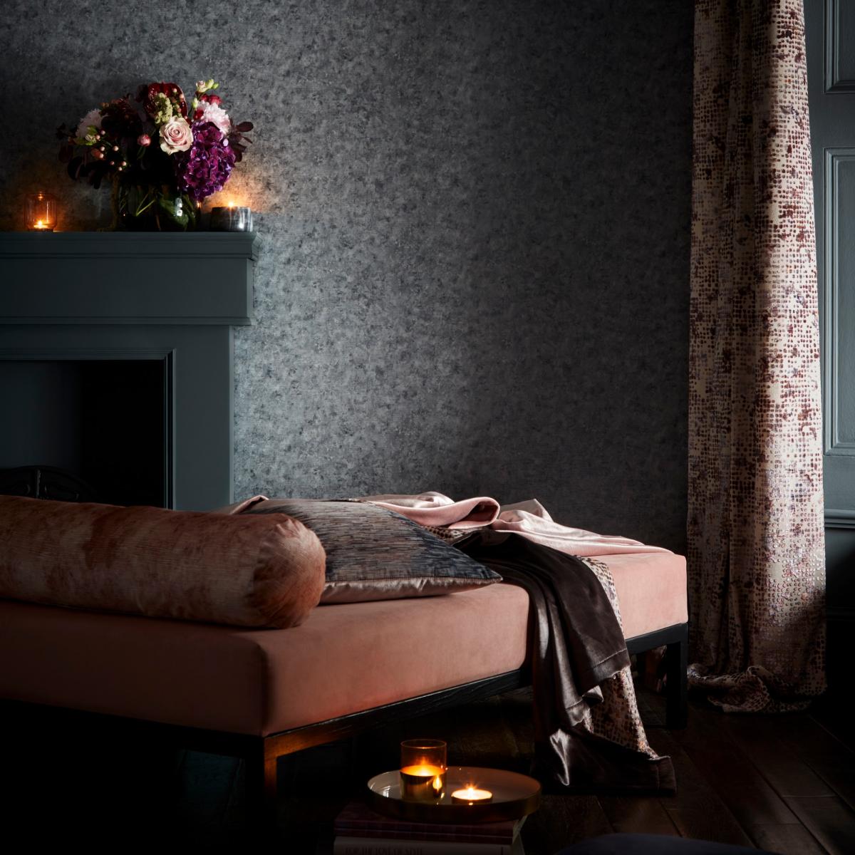Impression Wallpaper W0152 01 by Clarke and Clarke in Charcoal Grey Roll – image 3