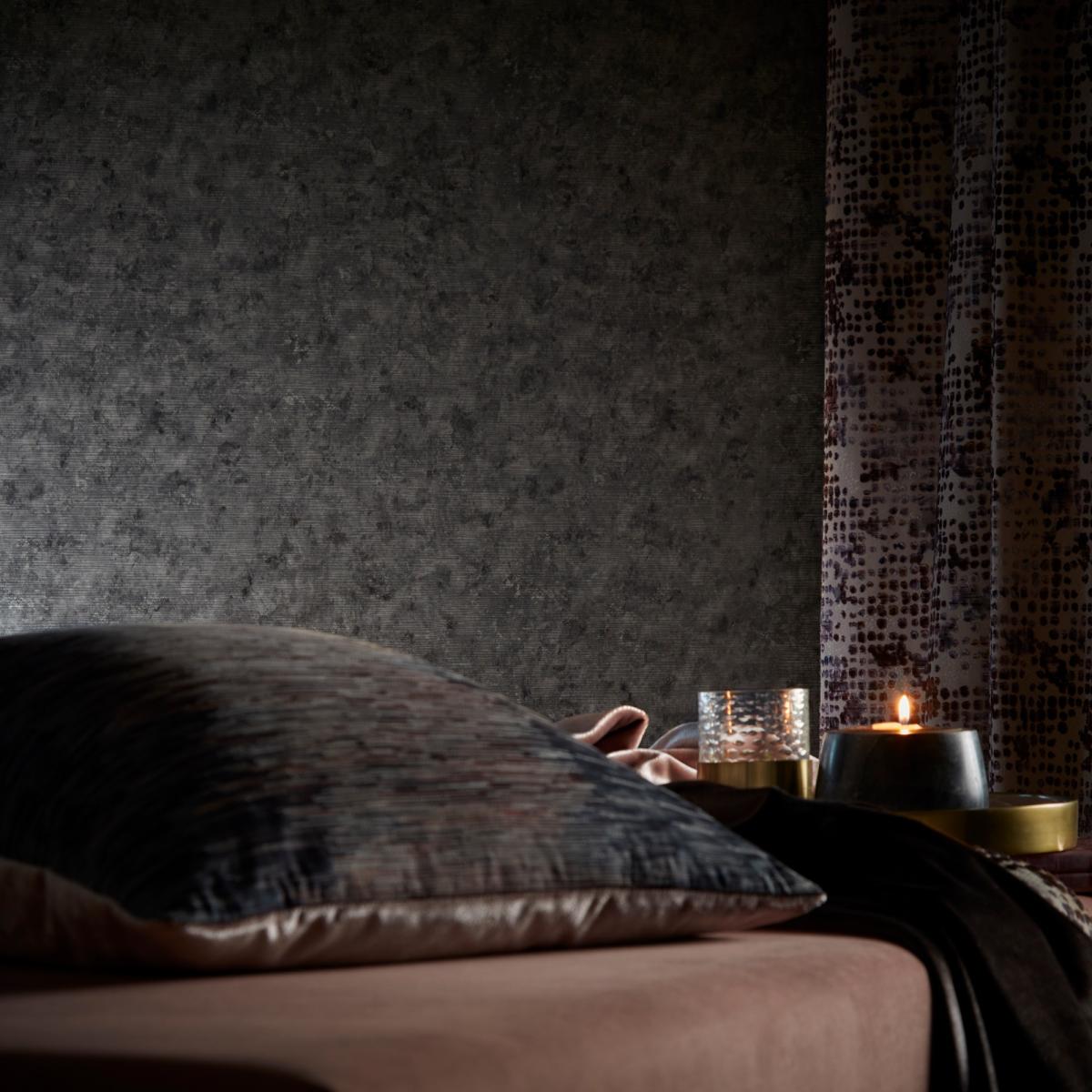 Impression Wallpaper W0152 01 by Clarke and Clarke in Charcoal Grey Roll – image 1