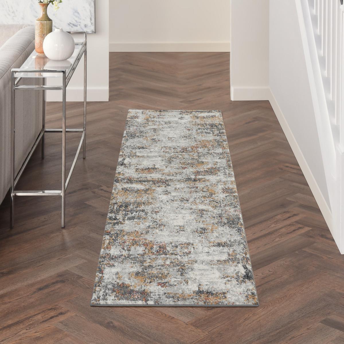 Tangra TNR03 Runner Rug by Nourison in Grey Multicolour67x232cm – image 1
