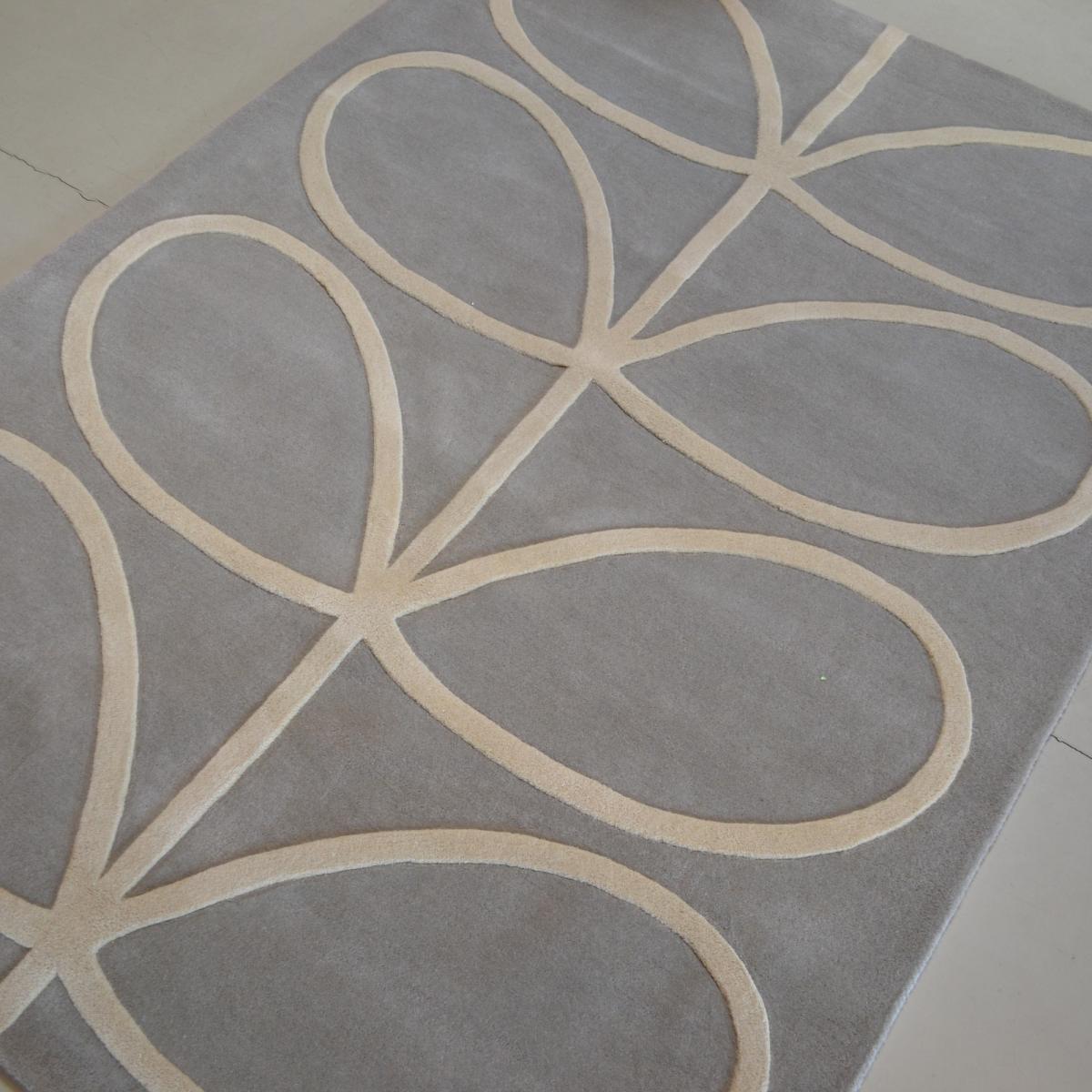 Giant Linear Stem Modern Wool Rugs 59404 in Grey by Orla Kiely 200x280cm – image 3