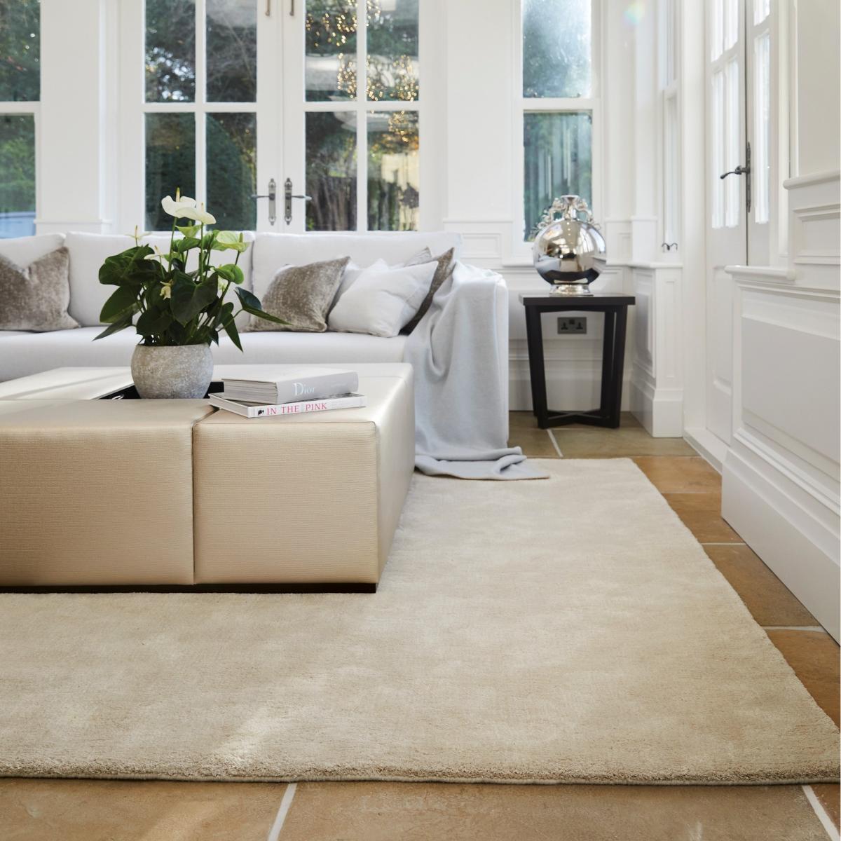 Hush Plain Dye Woven Wool Rugs in Elegant Pebble – image 2