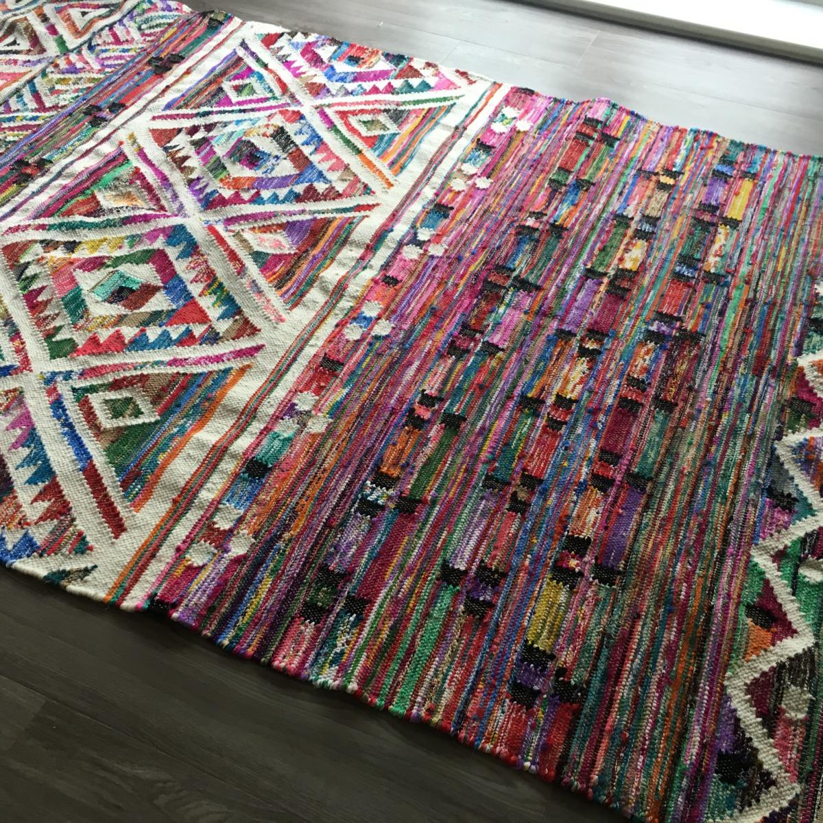 Eco Kelim Handwoven Wool Rugs in multicolour 290x200cm – image 3