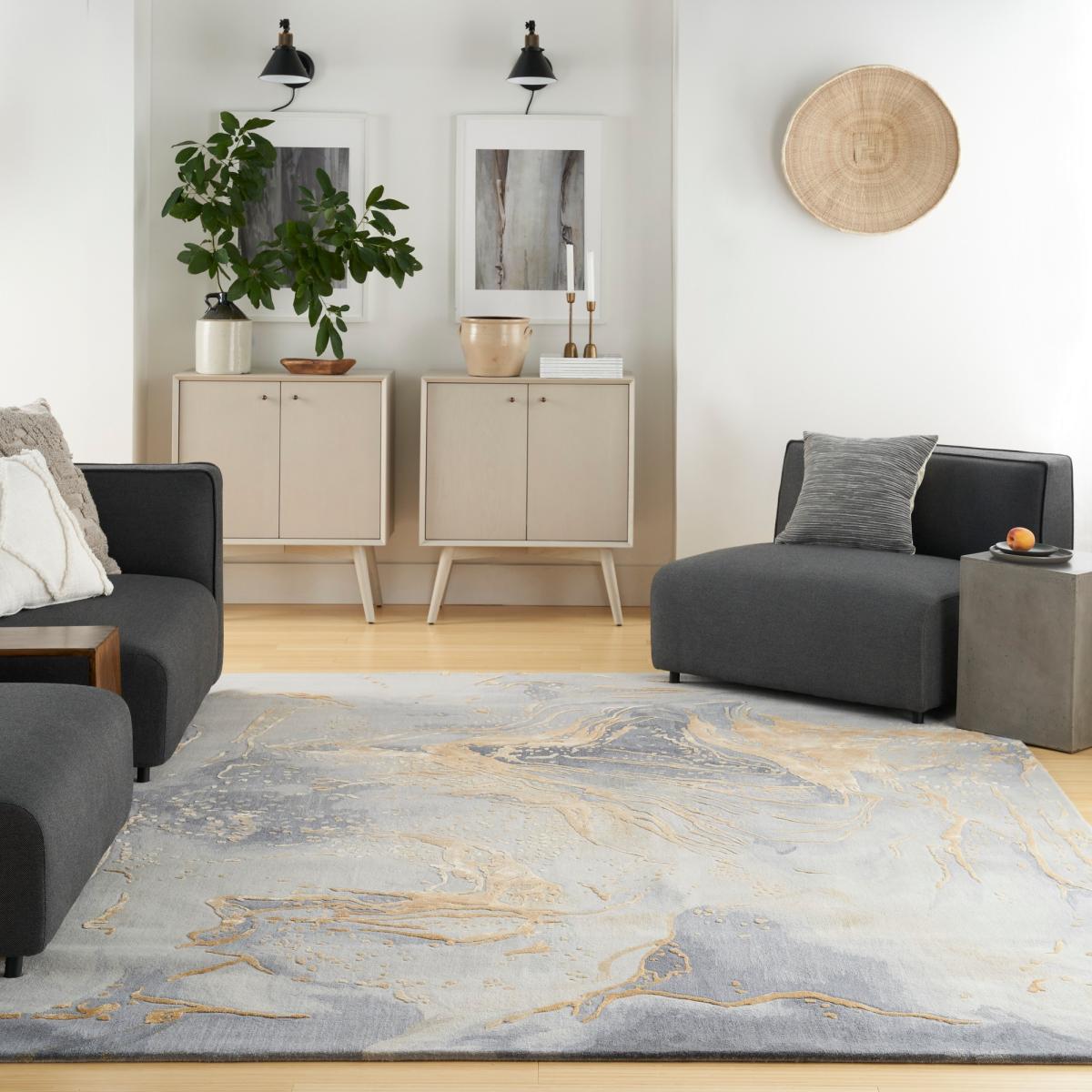 Prismatic Abstract Rugs PRS28 by Nourison in Grey Gold114x175cm – image 2
