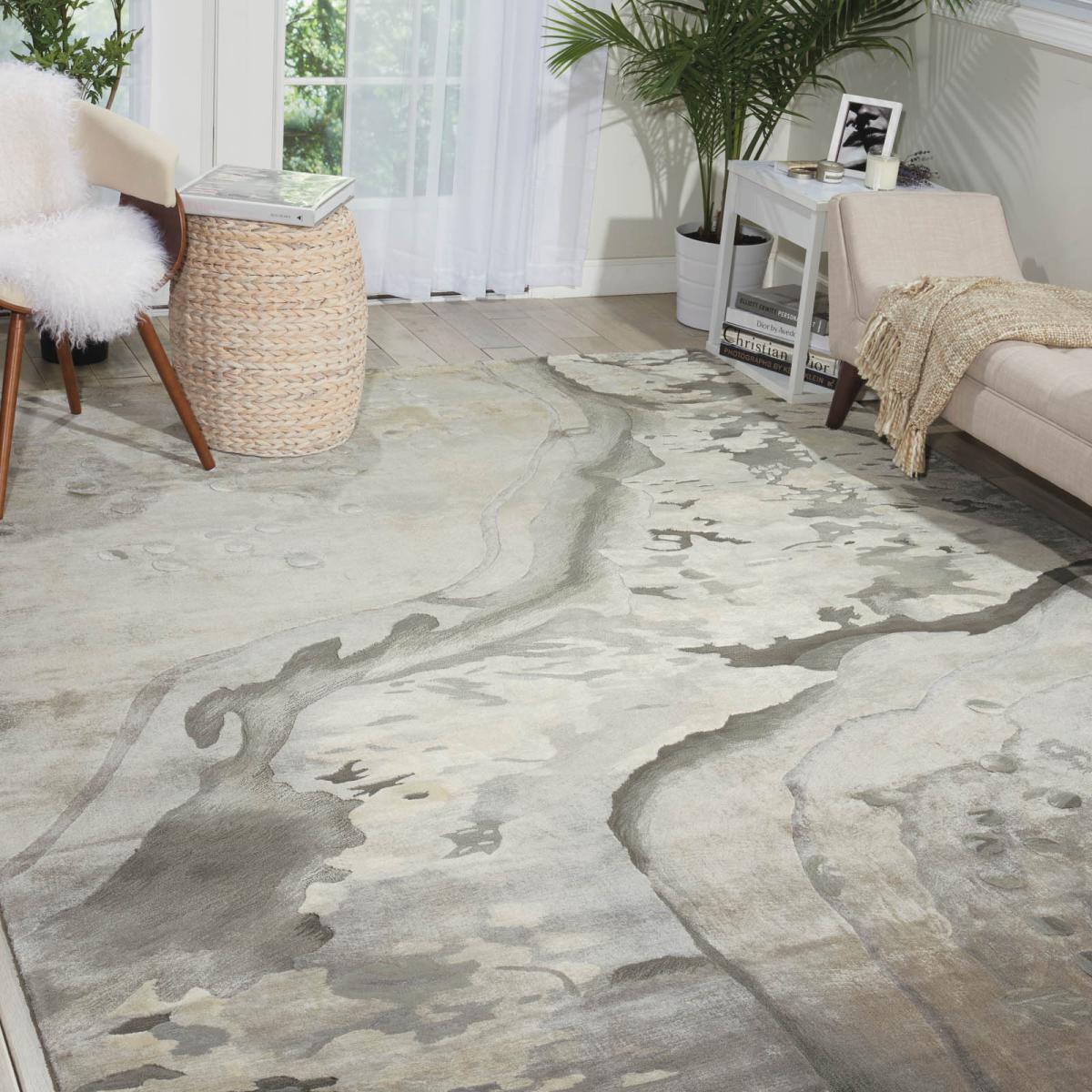 Prismatic Marble Abstract Rugs PRS05 by Nourison in Silver Cloud Grey 457x366cm – image 2