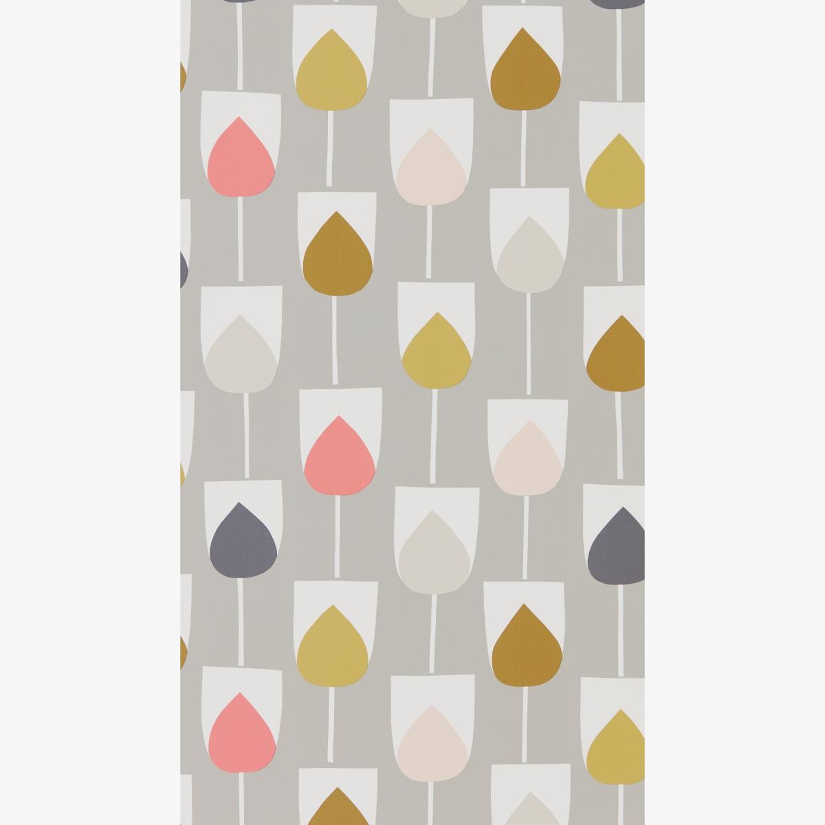 Sula Tulips Wallpaper 111323 by Scion in Flamingo Honey Linen Roll