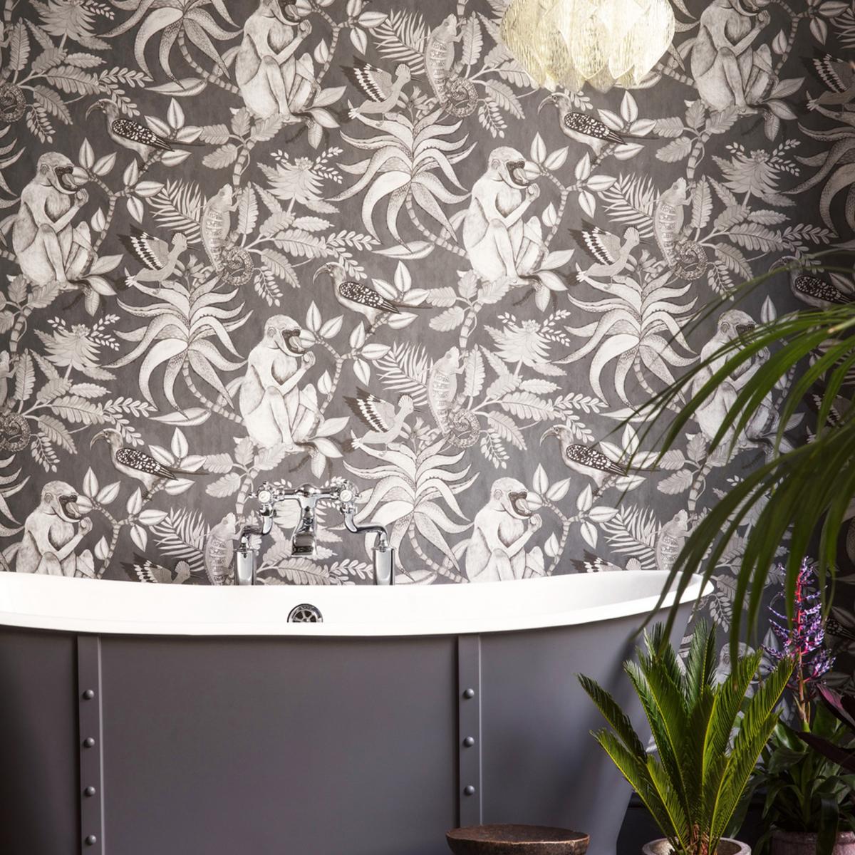 Savuti Wallpaper 1002 by Cole & Son in Soot GreyRoll
