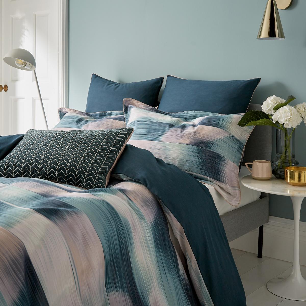 Oscillation Ikat Bedding by Harlequin in Cascade Green 65x65cm – image 2