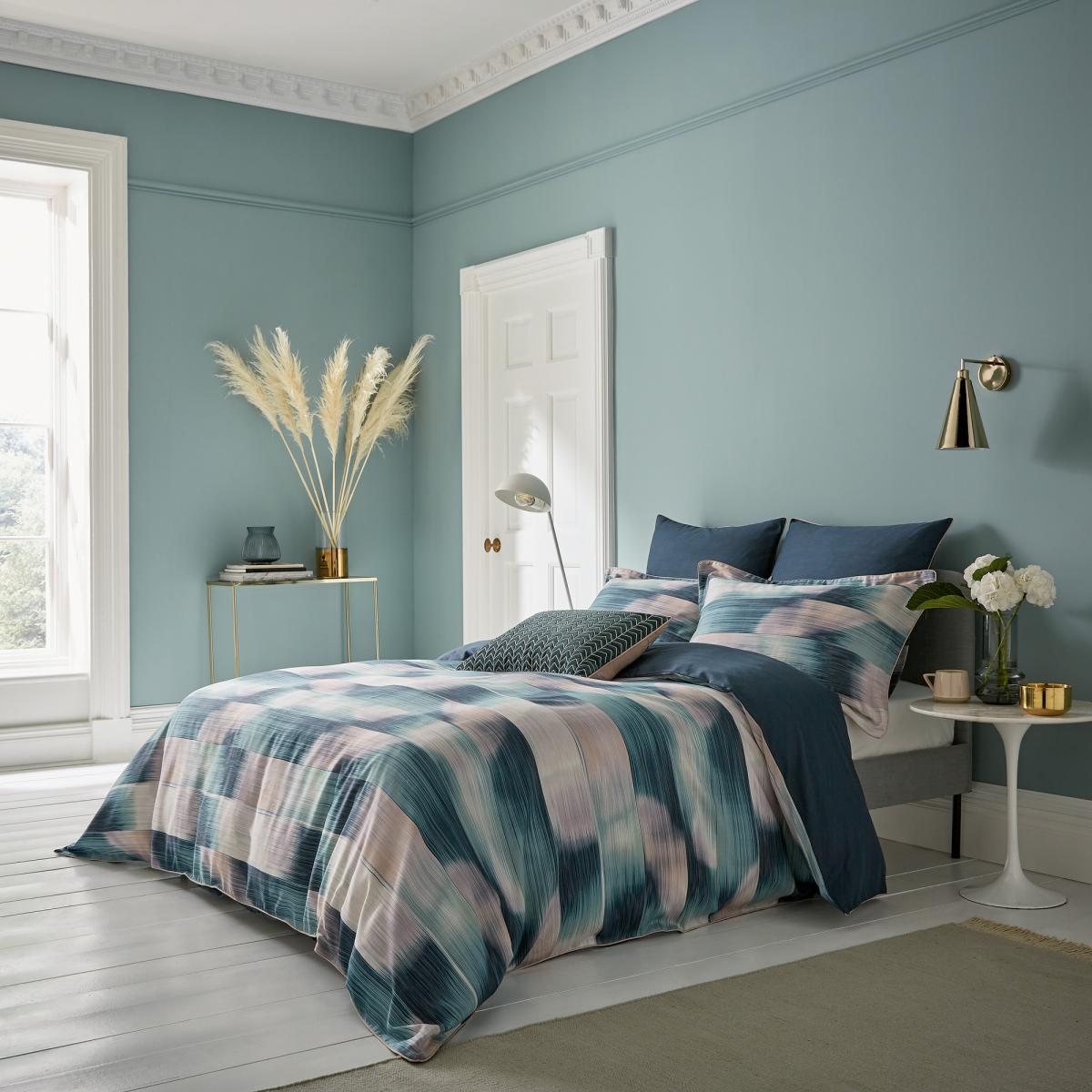Oscillation Ikat Bedding by Harlequin in Cascade Green 65x65cm – image 1