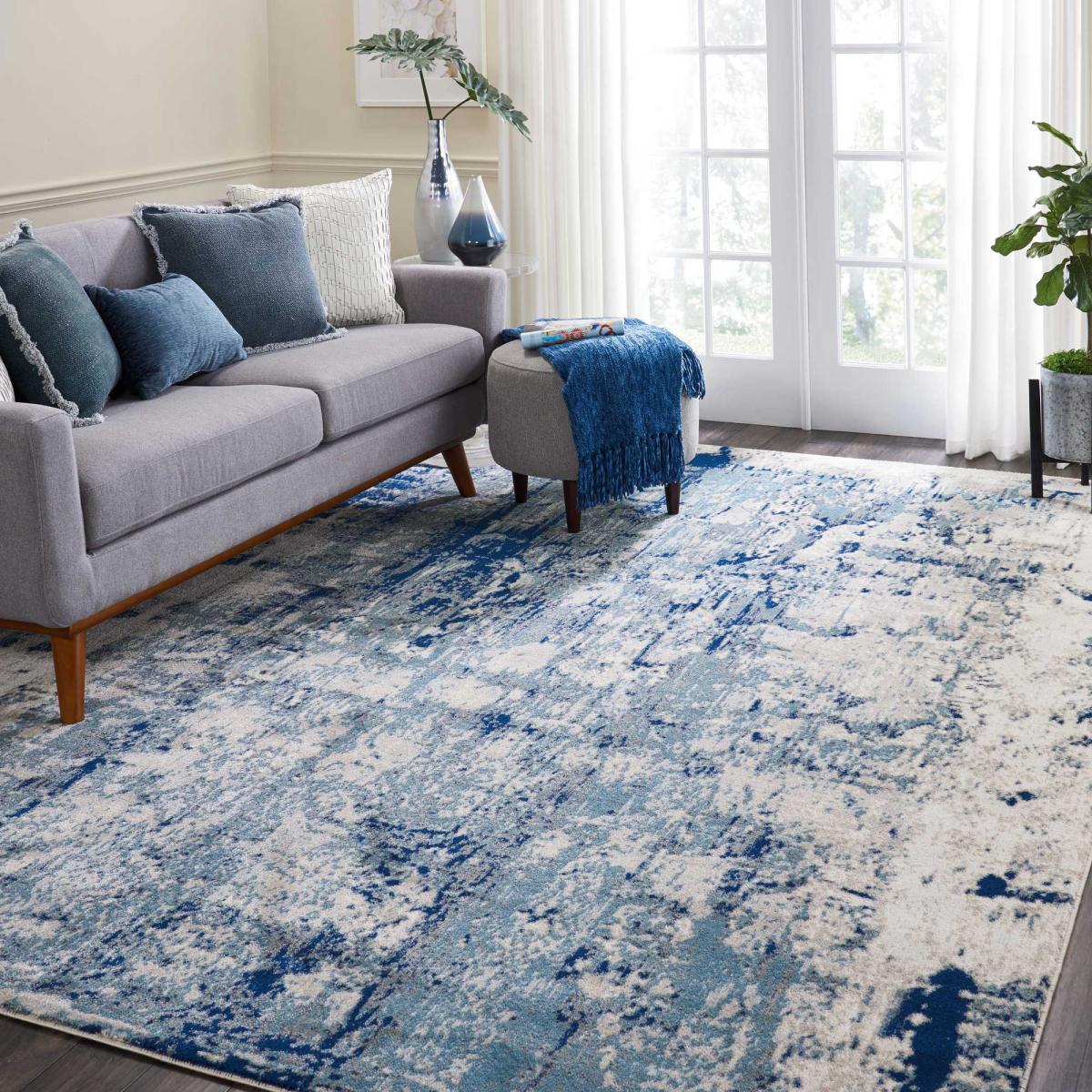 Maxell MAE16 Abstract Rugs by Nourison in Ivory Blue – image 1