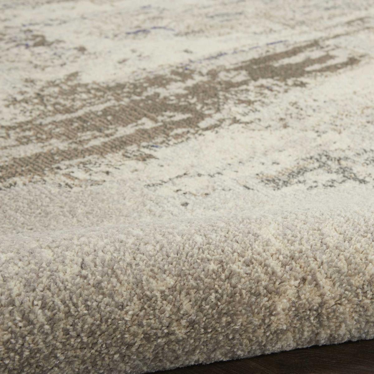 Celestial Abstract Hallway Runner Rug CES02 in Ivory Grey by Nourison 66x305cm – image 4