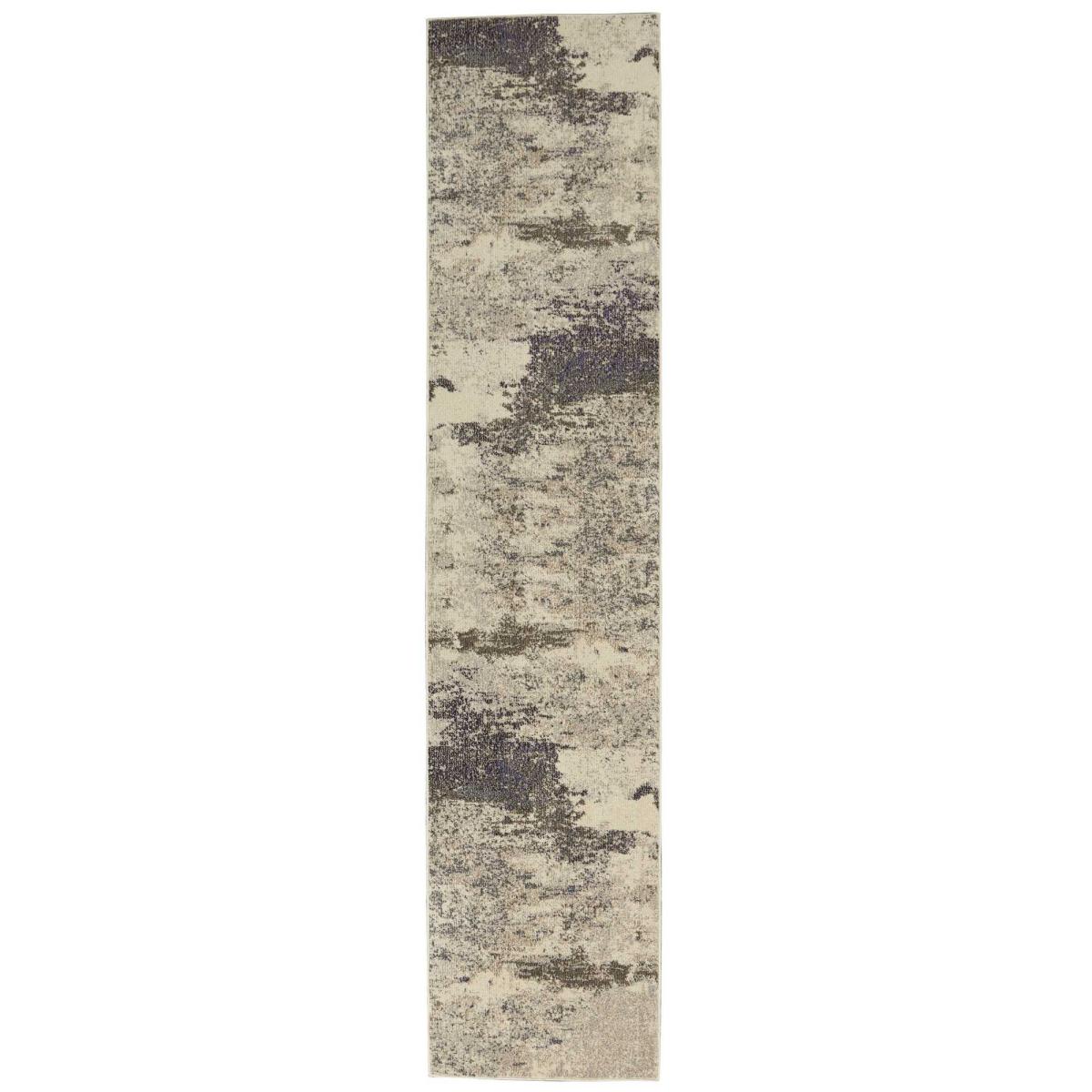 Celestial Abstract Hallway Runner Rug CES02 in Ivory Grey by Nourison 66x305cm – image 5