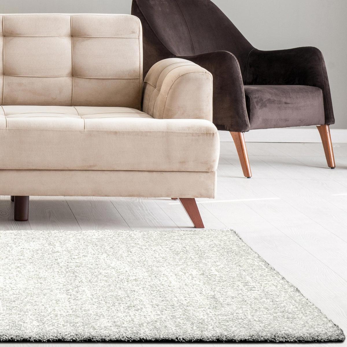 Mehari 23500 6248 Mottled Speckled Shaggy Rugs in Cream 133x195cm – image 1
