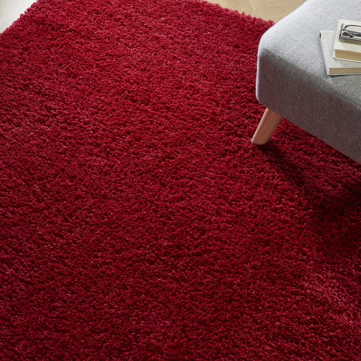 Brilliance Sparks Circle Shaggy Rugs in Red – image 2