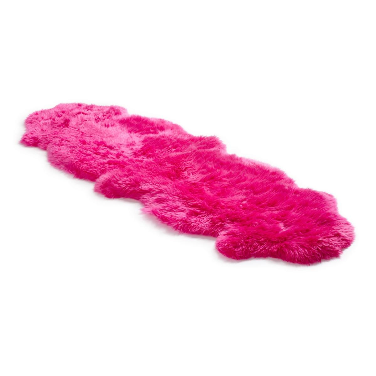 Long Wool Sheepskin Rugs in Snappin Pink&nbsp;Quad – image 2