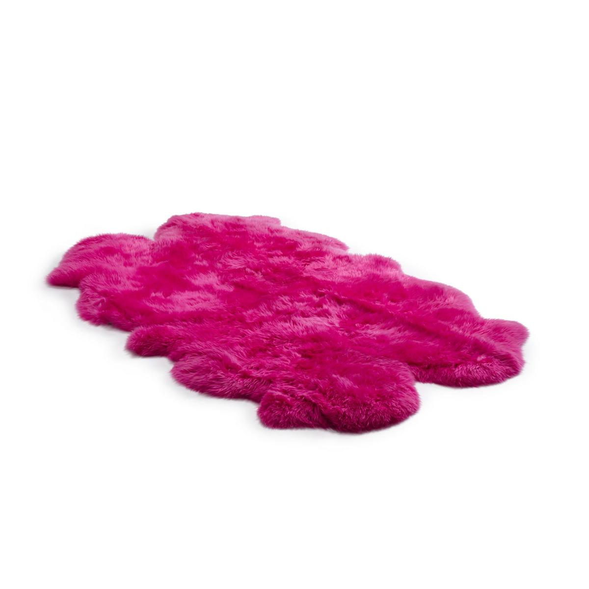 Long Wool Sheepskin Rugs in Snappin Pink&nbsp;Quad – image 3
