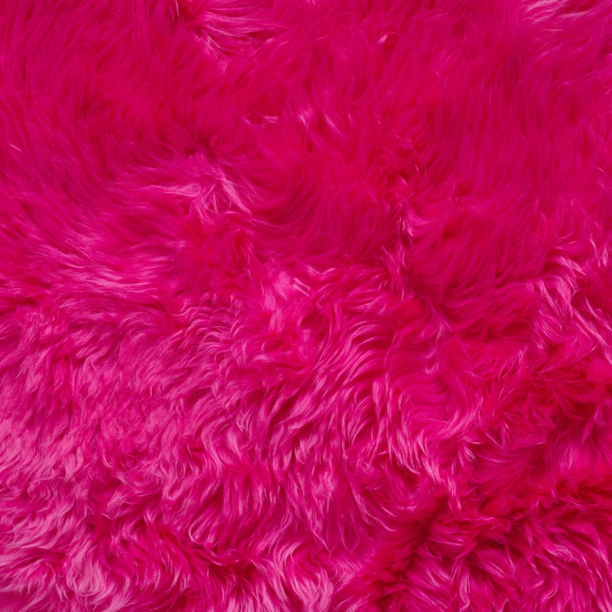 Long Wool Sheepskin Rugs in Snappin Pink&nbsp;Quad – image 4