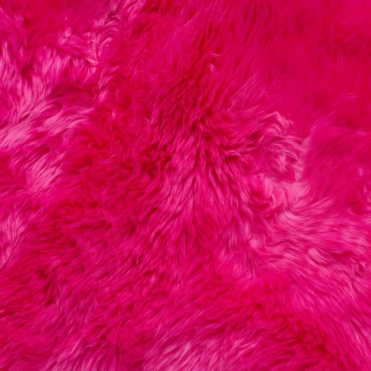 Long Wool Sheepskin Rugs in Snappin Pink&nbsp;Quad – image 5