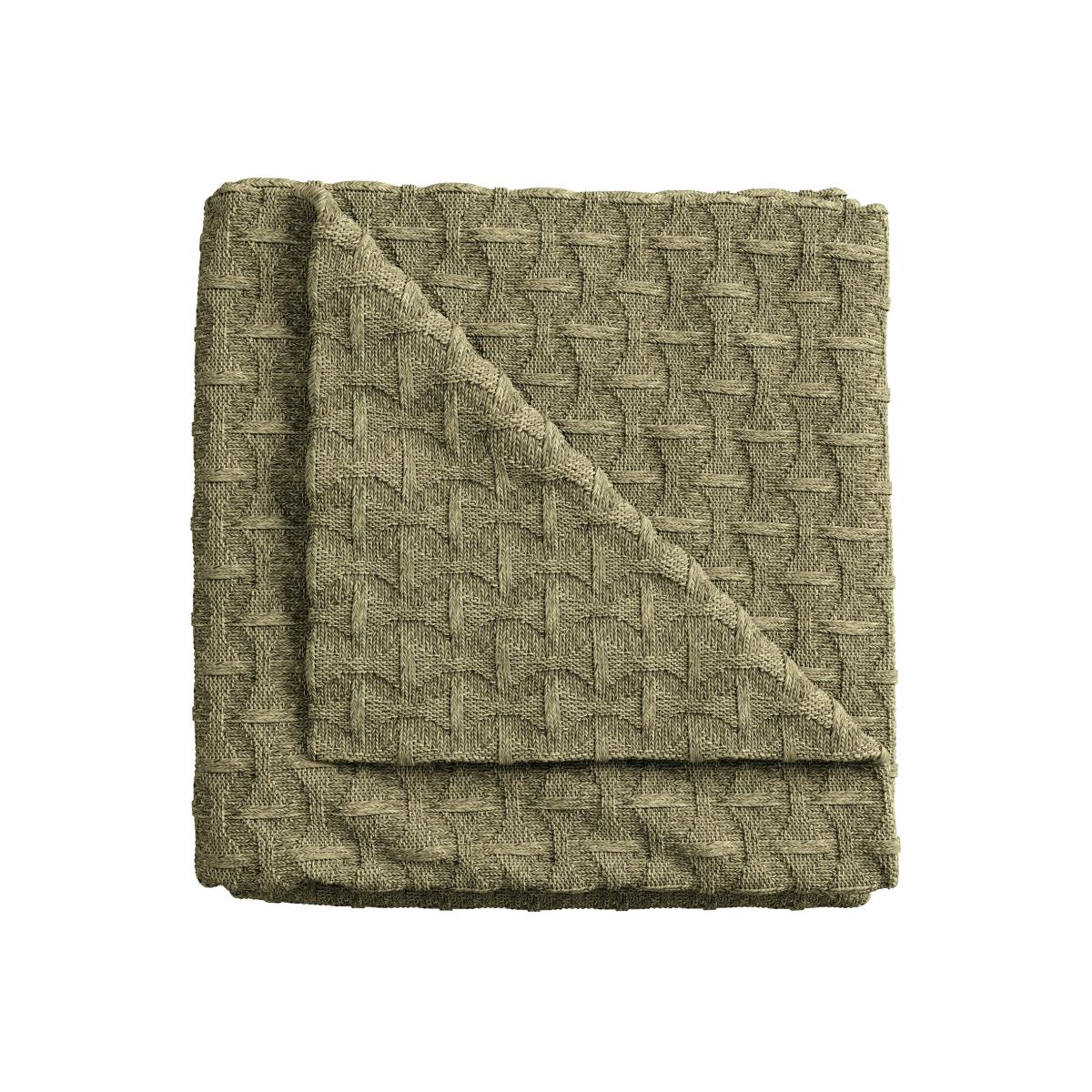 Hemma Knit Throw by Bedeck of Belfast in Chartreuse Green 130x170cm – image 1