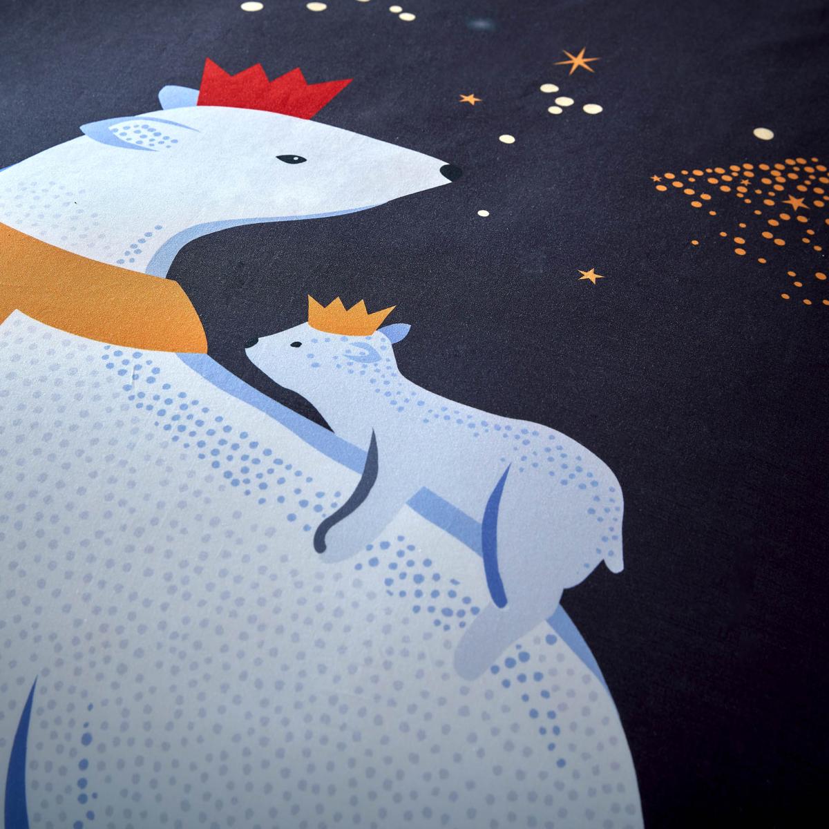 Polar Bears Christmas Bedding in Arctic Blue By Sara Miller 200x200cm – image 2