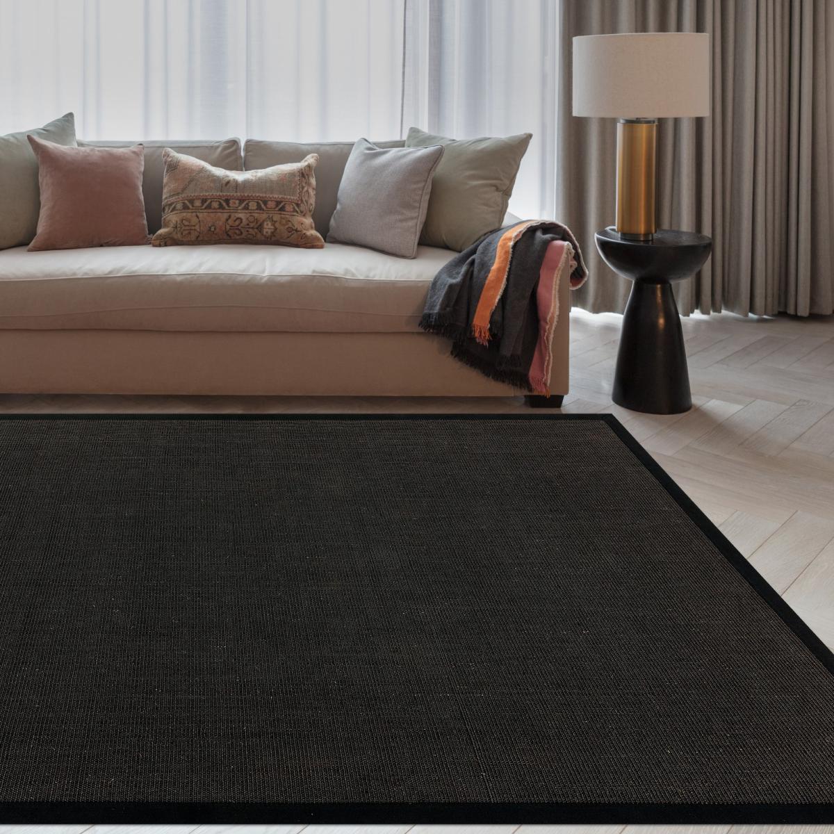 Sisal Rugs in Plain Black 240x340cm – image 1