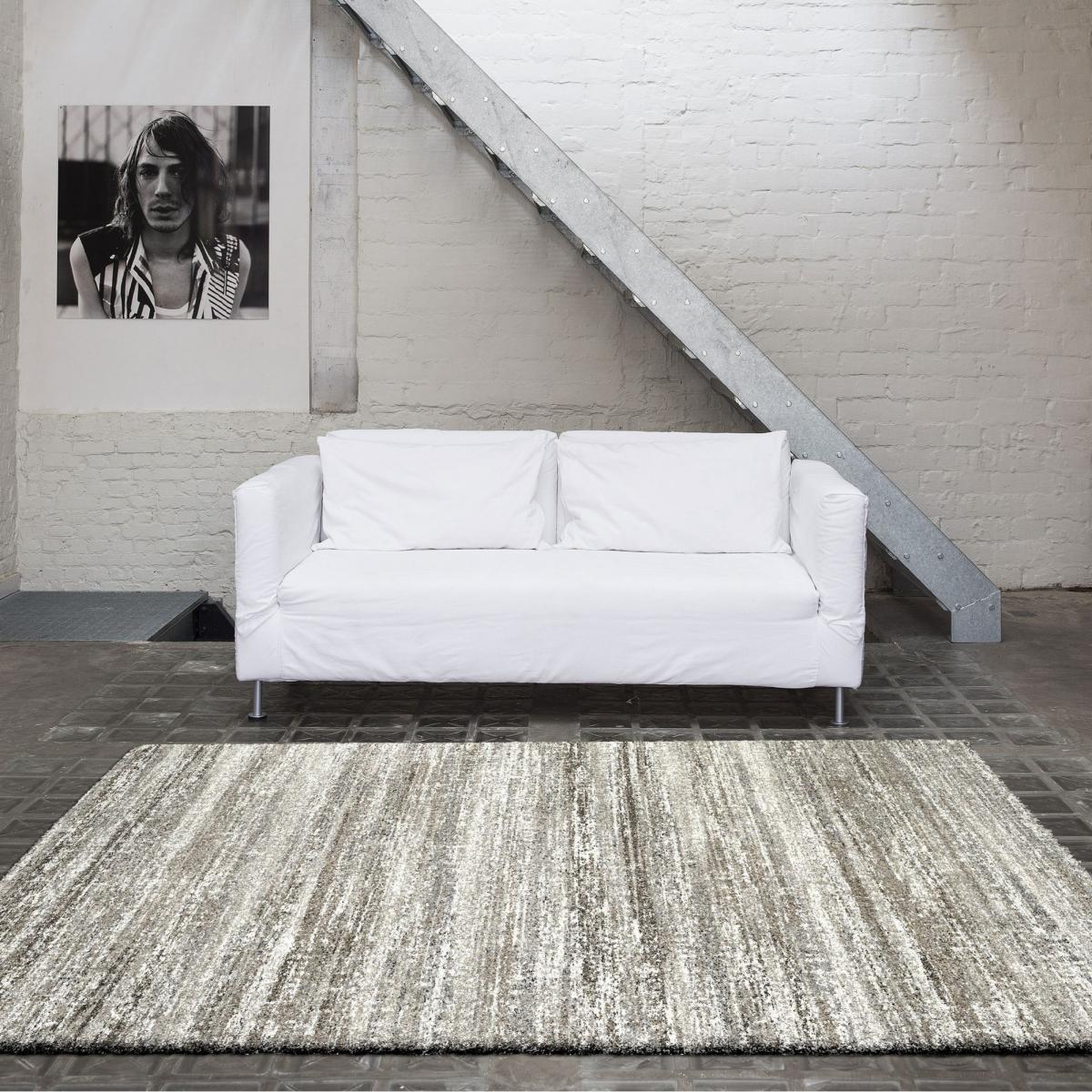 Mehari Shaggy Striped Rugs 23094 6828 in Beige 67x140cm – image 2