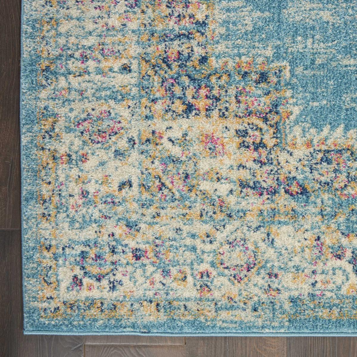 Passion Traditional Medallion Rugs PSN03 in Light Blue – image 1