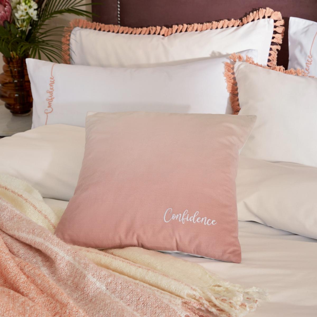 Confidence Ombre Cushion by Katie Piper in Grapefruit Pink45x45cm – image 2
