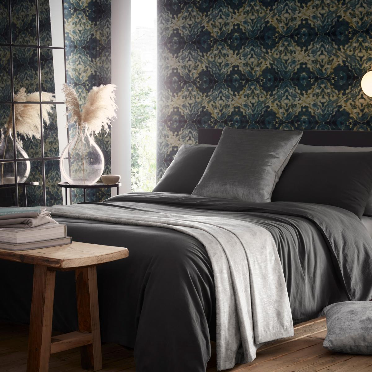 Aqueous Wallpaper W0147 01 by Clarke and Clarke in Midnight Spice Roll – image 2