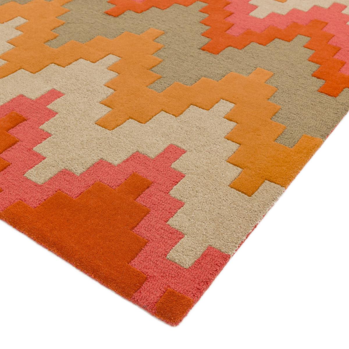 Matrix Cuzzo Geometric Wool Rugs in MAX23 Sienna Red 120x170cm – image 3