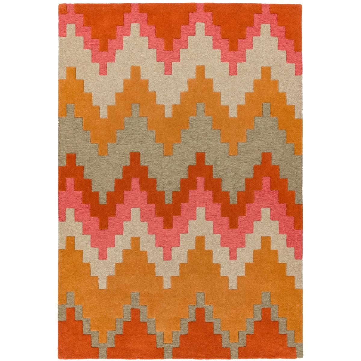 Matrix Cuzzo Geometric Wool Rugs in MAX23 Sienna Red 120x170cm – image 5