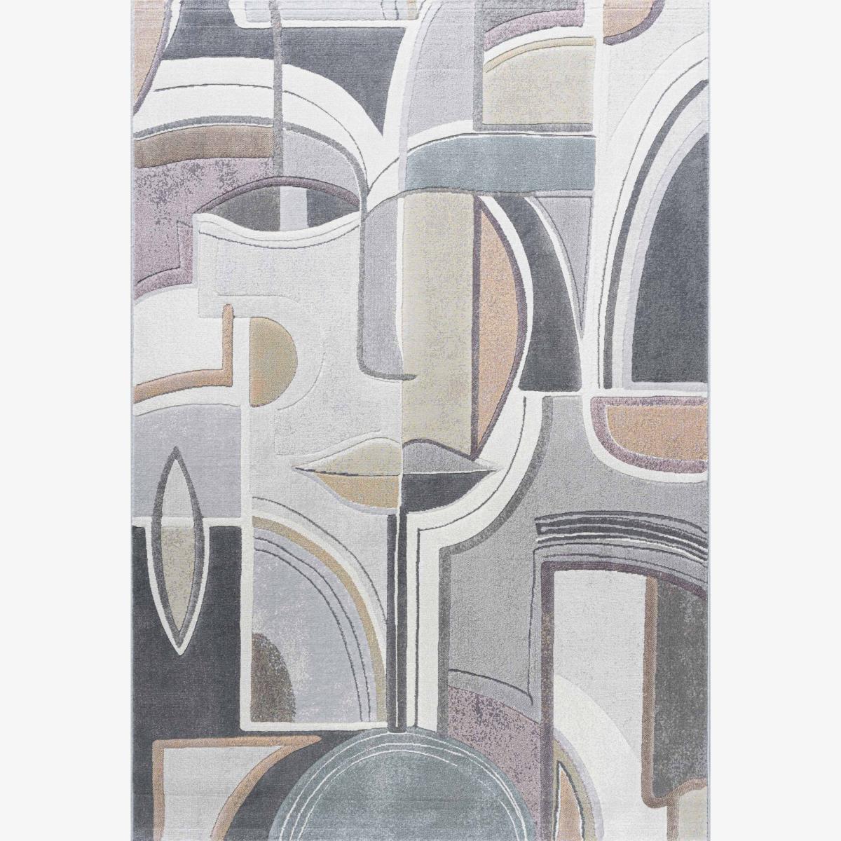 Galleria Modern Abstract Face 63772 3747 Rugs in Dove Grey – image 1