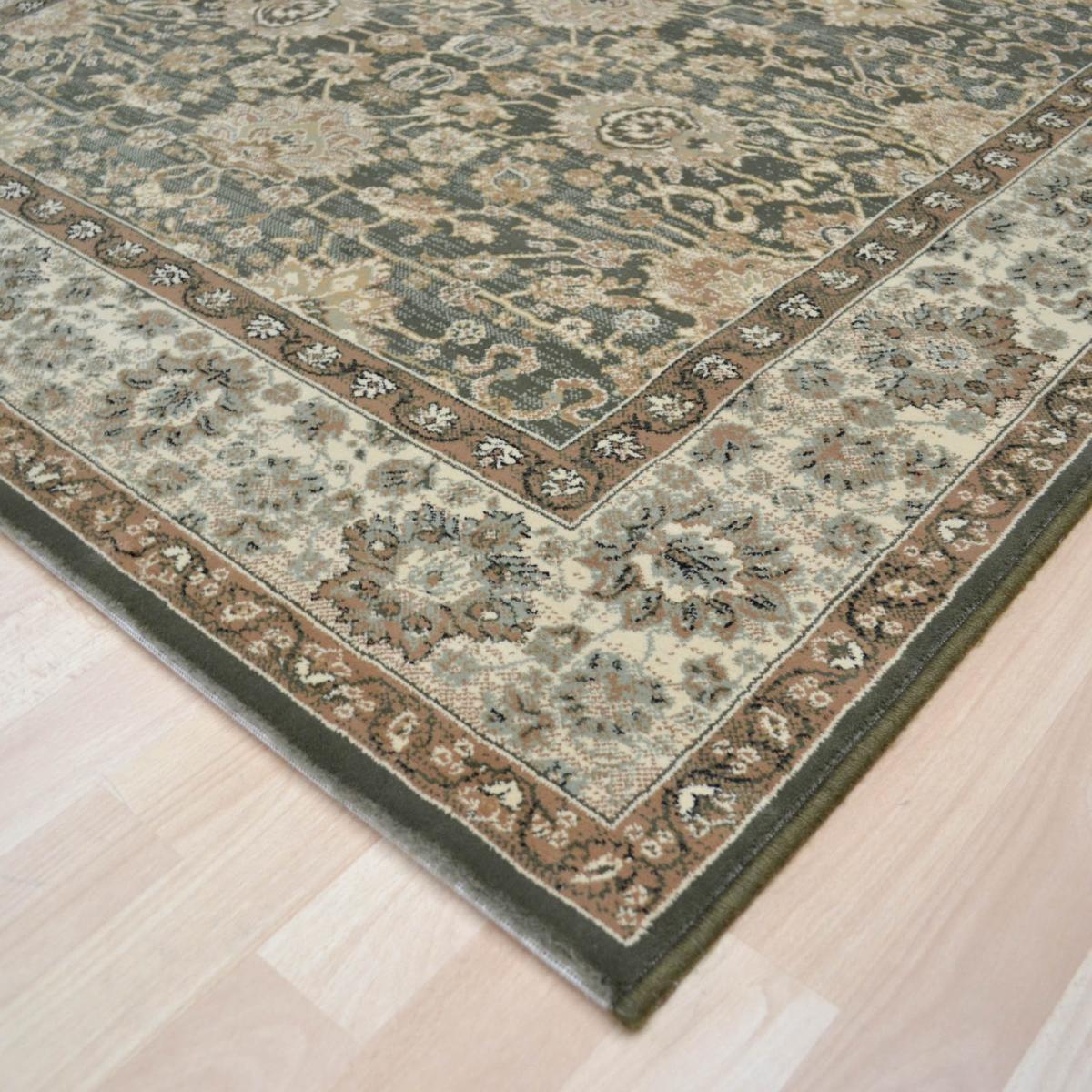 Kamira Traditional Bordered Rugs 4472 803 Dark Green 63x135cm – image 2