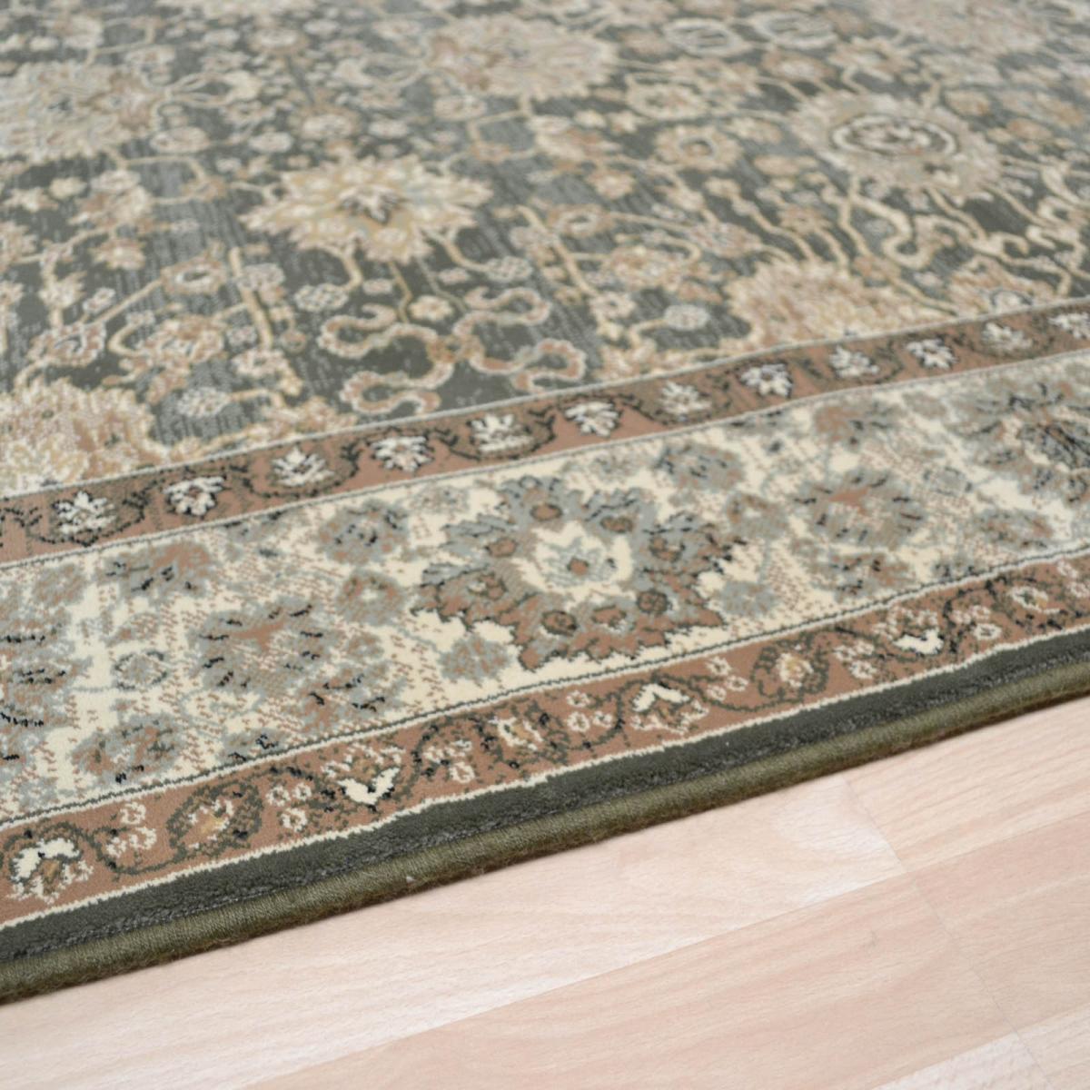 Kamira Traditional Bordered Rugs 4472 803 Dark Green 63x135cm – image 3