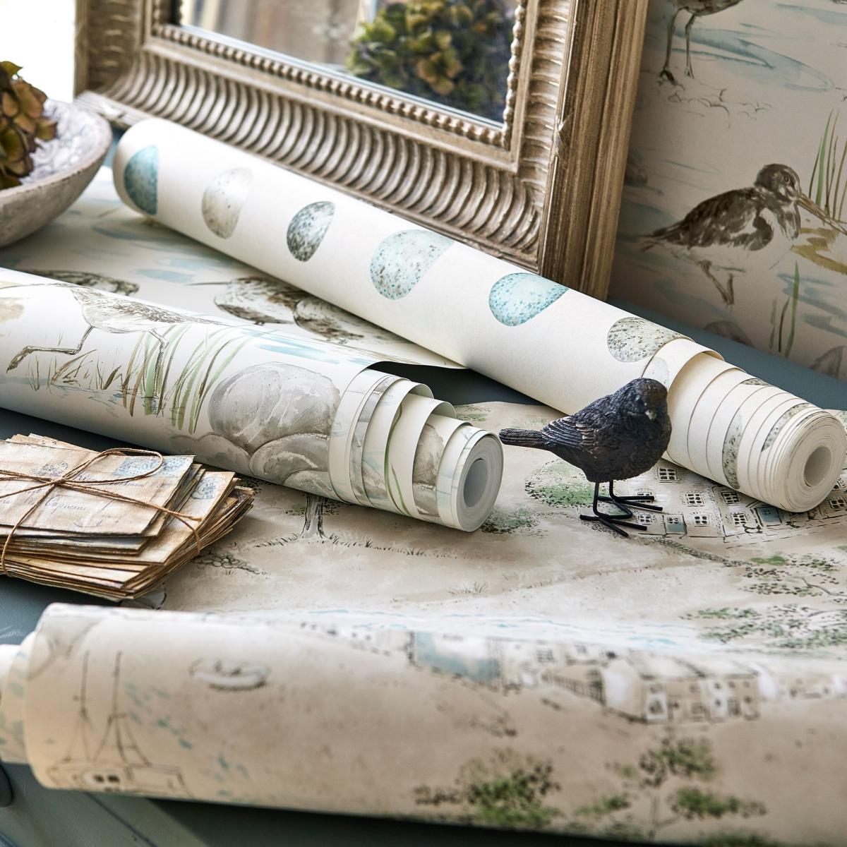 Estuary Birds Wallpaper 216494 by Sanderson in Mist Ivory White Roll – image 3