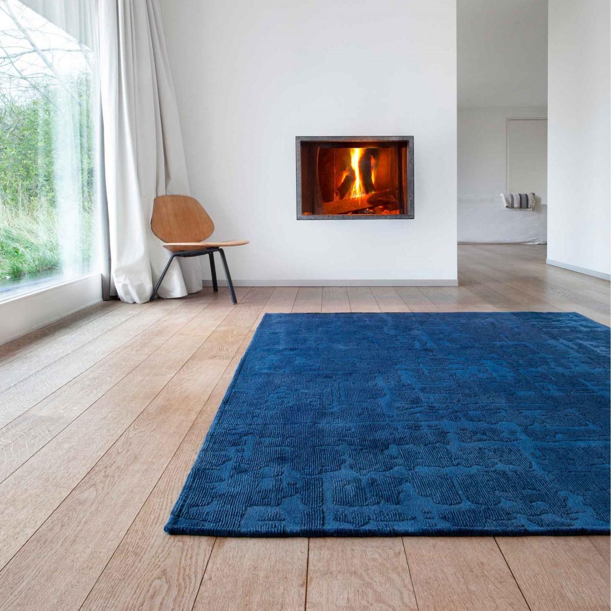 Louis De Poortere Abstract Structures Baobab Rugs 9250 in Suarez Blue 280x390cm – image 1